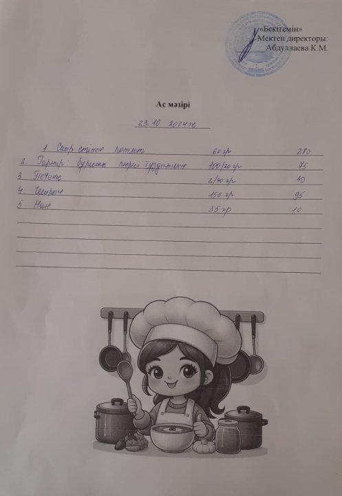 Күндік ас мәзір