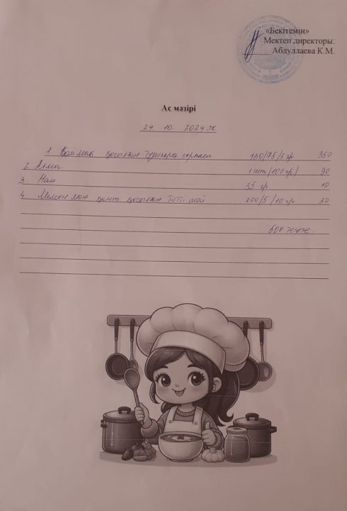 Күндік ас мәзір