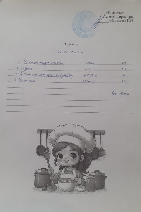 Күндік ас мәзірі