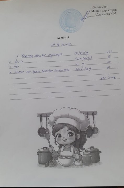 Күндік ас мәзірі