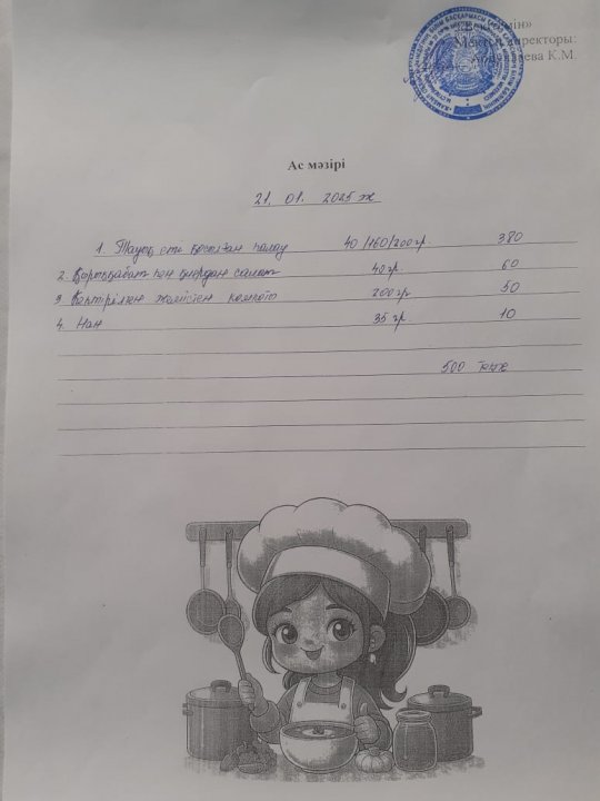Күндік ас мәзірі