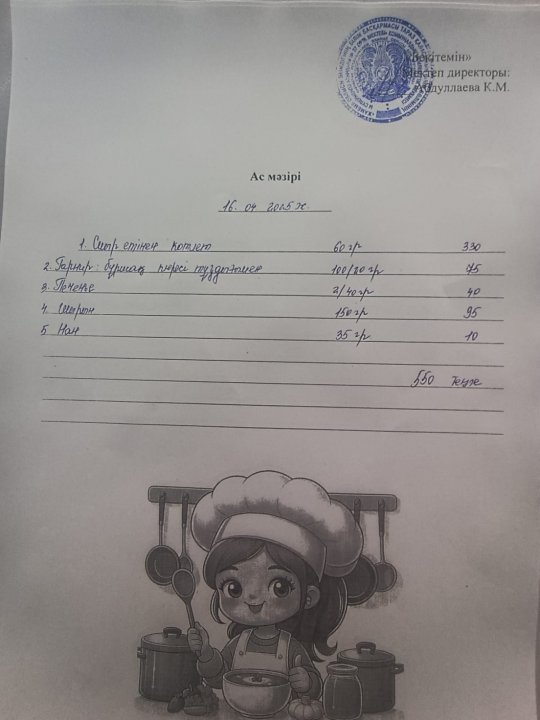 Күндік ас мәзірі