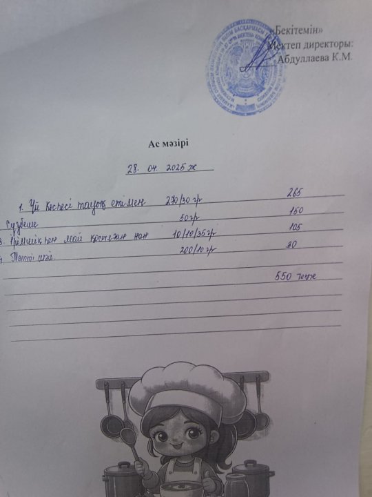 Күндік ас мәзірі